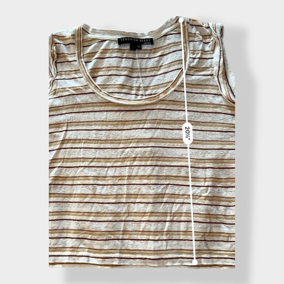 Veronica Beard Jeans Arion Striped Linen Muscle Tee Size‎ S - Picture 3 of 8